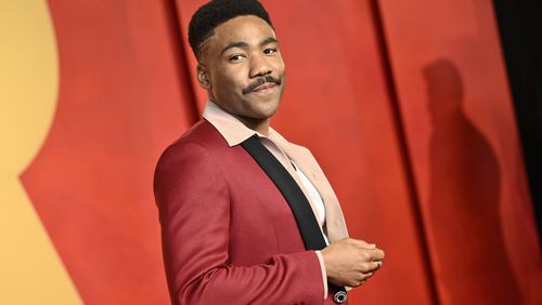 Donald Glover arrives at the Vanity Fair Oscar Party on Sunday, March 10, 2024, at the Wallis Annenberg Center for the Performing Arts in Beverly Hills, Calif. (Evan Agostini/AP)