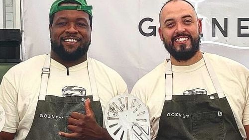 Morris Jackson (left) and Andrew Roebuck are the chefs behind Atlanta pop-up Ghost Pizza. / Courtesy of Ghost Pizza