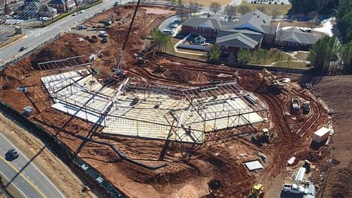 For $8.6 million, a 25,000-square-foot library is being built by Cobb County in Acworth across from North Cobb High School as a consolidation of the Acworth and Kennesaw public libraries that were built in the mid-1960s. (Courtesy of Cobb County)