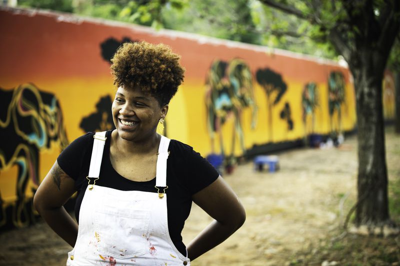 Muralist Aysha Pennerman has also founded a nonprofit called Impactful Brush. Photo: Courtesy of Art on the Atlanta Beltline