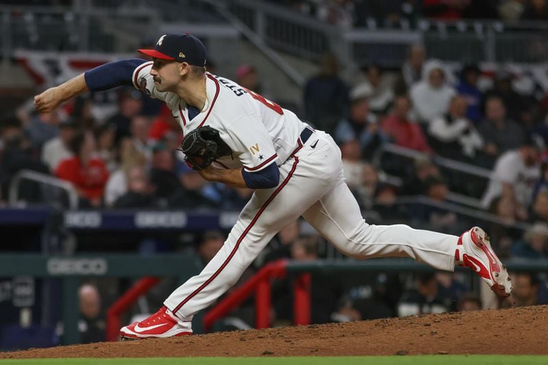 Spencer Strider (65) pitches during a game against the Cincinnati Reds at Truist Park on Thursday, April 7, 2022, in Atlanta.  Branden Camp/For the Atlanta Journal-Constitution