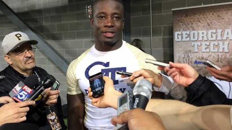 Jeremiah Attaochu at Georgia Tech's Pro Day 2014