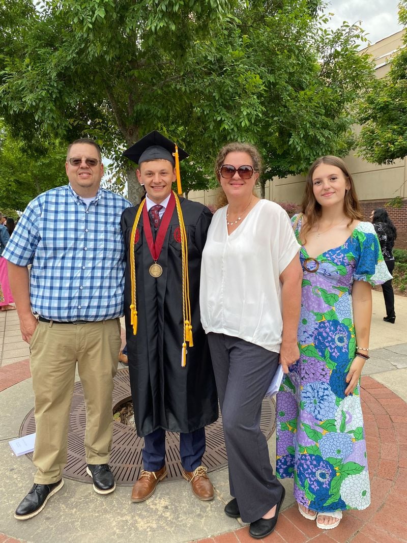 A recent family photo of Megan Ebenroth (right) with her parents and older brother, Matt.
Family provided