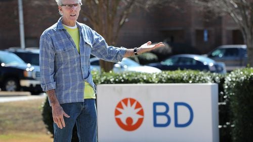 March 6, 2020 Madison: City Councilman Eric Joyce speaks outside the BD Bard plant on Friday, March 6, 2020, in Madison. A town hall is scheduled for later this month to discuss whether to conduct air testing using money BD has paid as part of an agreement with the state. Curtis Compton ccompton@ajc.com