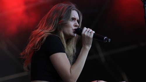 Swedish singer, songwriter Tove Lo, starts her set with songs "My Gun," Not on Drugs," and "Got Love," on day one of the annual Music Midtown music festival, Friday, September 18, 2015. (Akili-Casundria Ramsess/Special to the AJC)