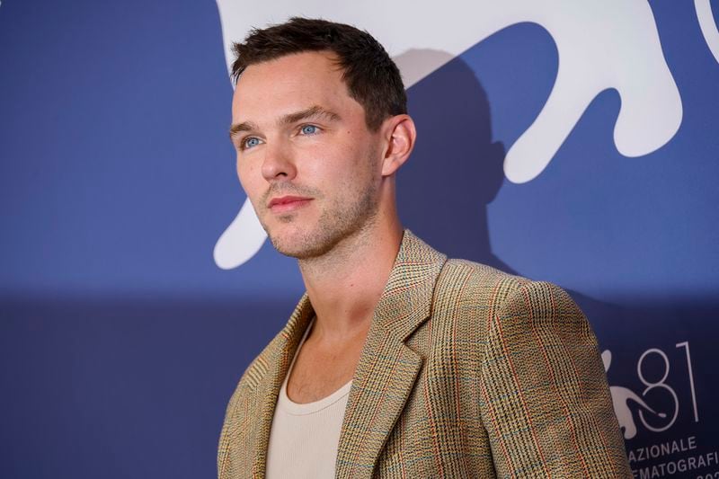 Nicholas Hoult poses for photographers at the photo call for the film 'The Order' during the 81st edition of the Venice Film Festival in Venice, Italy, on Saturday, Aug. 31, 2024. (Photo by Joel C Ryan/Invision/AP)