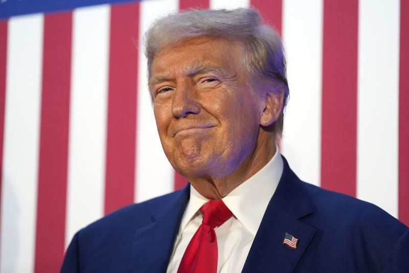 Republican presidential nominee former President Donald Trump speaks to the National Fraternal Order of Police fall meeting, Friday, Sept. 6, 2024, in Charlotte, N.C. (AP Photo/Evan Vucci)