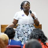 Alaina Reaves was sworn in Monday to become Clayton County commissioner for District 1. (Miguel Martinez / AJC)