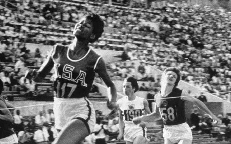 Wilma Rudolph: Rudolph was the most famed of Tennessee State University's illustrious Tigerbelles Track team. In 1956, while still in high school, she and three Tigerbelles -- Isabelle Daniels, Mae Faggs, and Margaret Matthews -- won a bronze medal in the 4x100 meter relay in the Melbourne Olympics. In 1960, the Tigerbelles won gold in the same event. But Rudolph also won gold in the 100 meters and the 200 meters, becoming the first American woman to win three gold medals in a single Olympic Games. (HULTON DEUTSCH/ALLSPORT)
