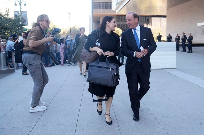 Abbe Lowell, right, an attorney for Hunter Biden, leaves federal court after Biden pled guilty to federal tax charges, Thursday, Sept. 5, 2024, in Los Angeles. (AP Photo/Eric Thayer)