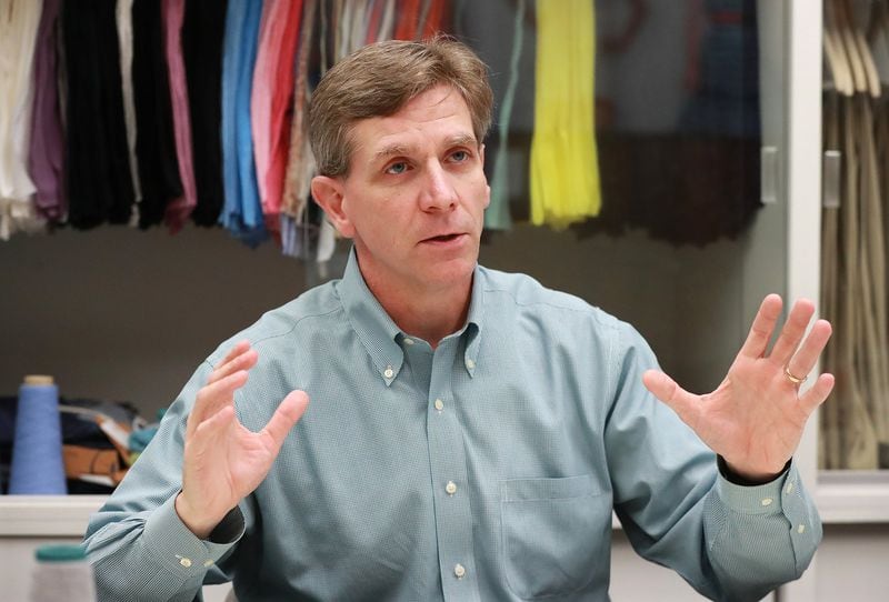  Buhler Yarns  CEO Marty Moran  at his company on Monday, March 11, 2019, in Jefferson. Curtis Compton/ccompton@ajc.com