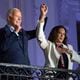 President Joe Biden and Vice President Kamala Harris on July 4 at the White House after watching the Independence Day fireworks display over the National Mall from the balcony of the White House in Washington, D.C. (Evan Vucci/AP)