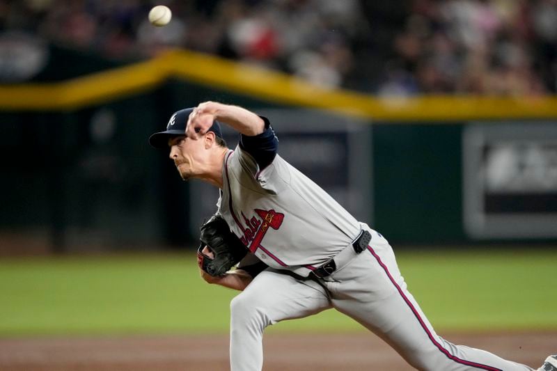 Atlanta Braves pitcher Max Fried throws against the Arizona Diamondbacks during the second inning of a baseball game, Thursday, July 11, 2024, in Phoenix. (AP Photo/Matt York)