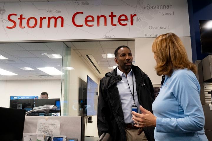 Andre Dickens at Georgia Power storm center