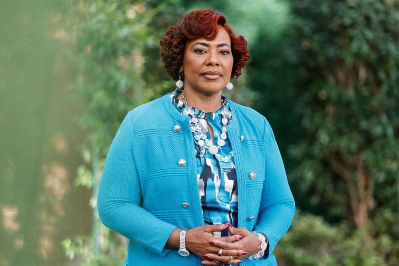 Bernice King, daughter of Martin Luther King Jr. and granddaughter of Alberta King poses for a photo at The Martin Luther King Jr. Center for Nonviolent and Social Change in Atlanta on Wednesday, June 19, 2024. (Natrice Miller/ AJC)