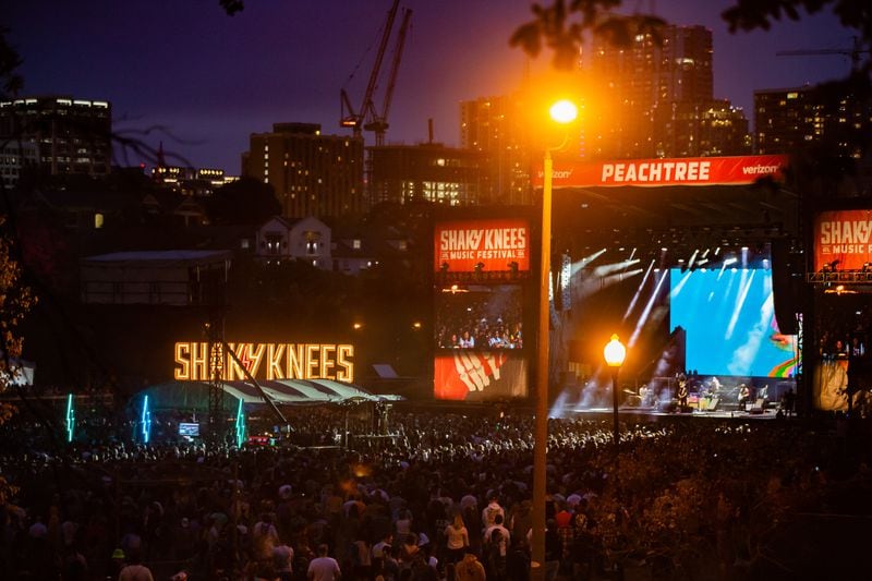 Modest Mouse performs on the third and final night of the Shaky Knees Music Festival in Atlanta on Sunday, October 24, 2021. (Photo: Ryan Fleisher for The Atlanta Journal-Constitution)