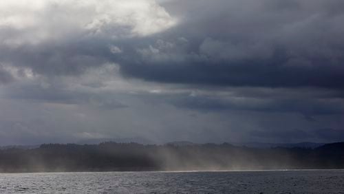 The city of Newport is seen from the Pacific Ocean near the wave energy test site in Newport, Ore., Friday, Aug. 23, 2024. The coastal waters of Oregon are shaping up to be key for advances in two forms of renewable energy: wave power and wind turbines that float. (AP Photo/Craig Mitchelldyer)