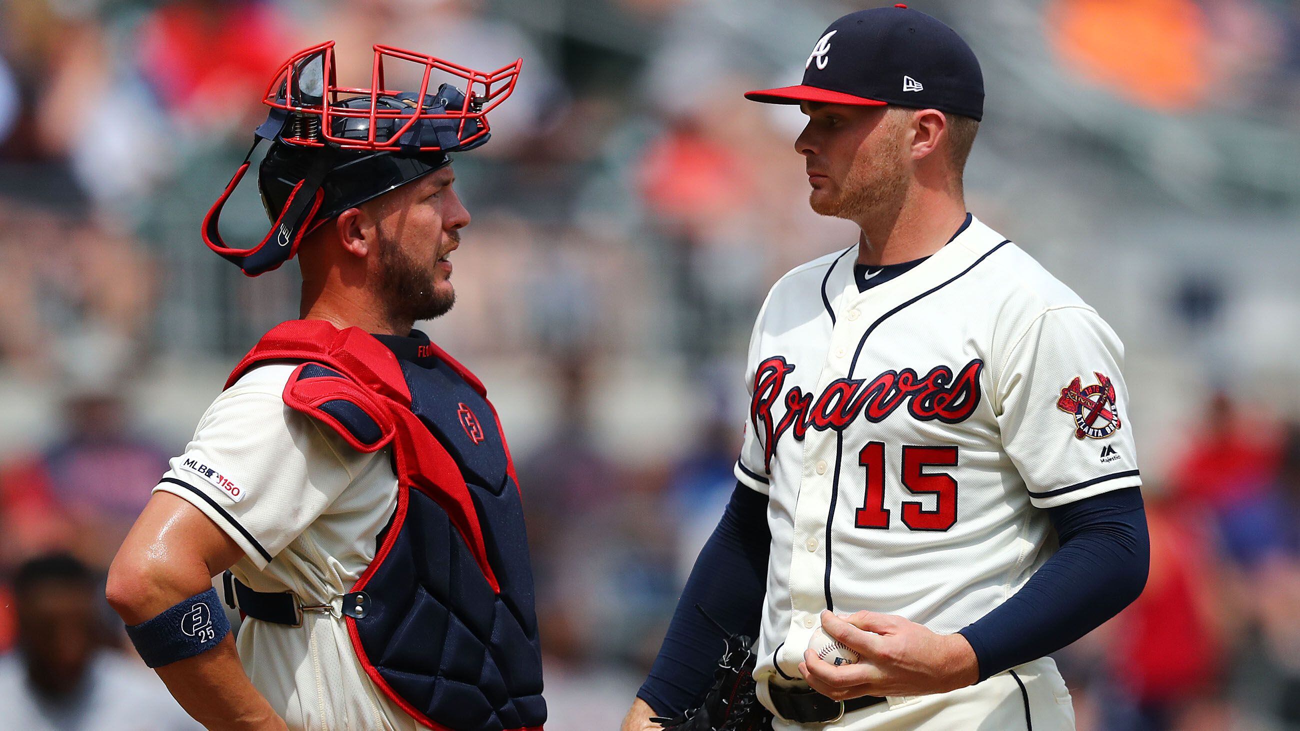 Atlanta Braves shortstop Dansby Swanson before an interleague MLB