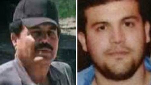 This combo of images provided by the U.S. Department of State show Ismael “El Mayo” Zambada, a historic leader of Mexico’s Sinaloa cartel, left, and Joaquín Guzmán López, a son of another infamous cartel leader, after they were arrested by U.S. authorities in Texas, the U.S. Justice Department said Thursday, July 25, 2024. (U.S. Department of State via AP)