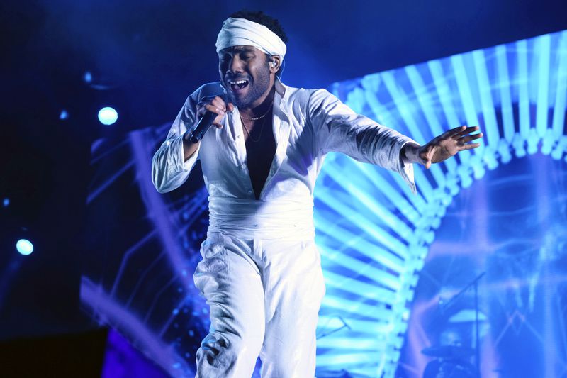 FILE - Donald Glover, who goes by the stage name Childish Gambino, performs at the Governors Ball Music Festival in New York on June 3, 2017. (Photo by Charles Sykes/Invision/AP, File)