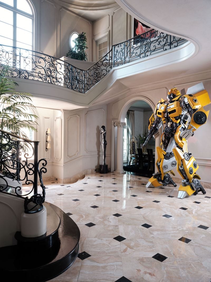 Tyrese Gibson told Architectural Digest the only thing he added to his home was the 16-foot-tall Bumblebee Transformer.