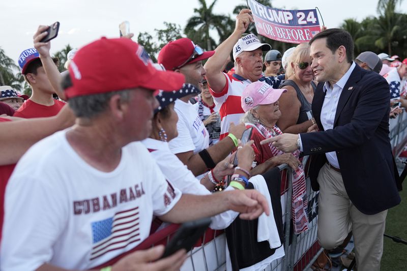 U.S. Sen. Marco Rubio, R-Fla., recently campaigned for former President Donald Trump at a rally in Doral, Fla. 