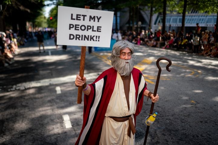 Thousands lined up along Peachtree Street Saturday morning for the annual Dragon Con parade.