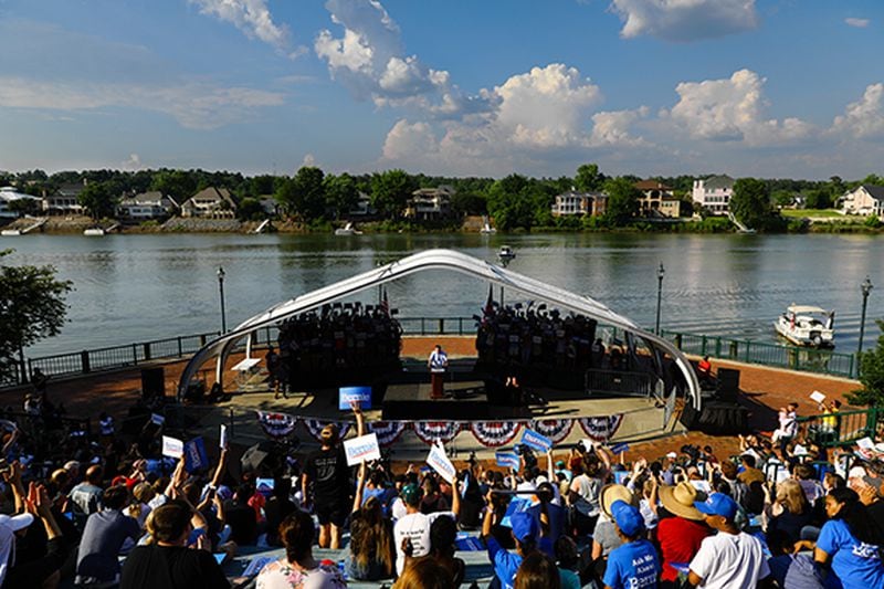 A crowd gathers at the Jessye Norman Amphitheatre in Augusta to hear Democratic presidential candidate Bernie Sanders at his first Georgia campaign stop on Saturday, May 18, 2019. (Photo: ELIJAH NOUVELAGE/SPECIAL)