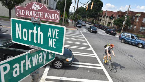 Atlanta’s historic Old Fourth Ward neighborhood near Parkway Drive and North Ave. HYOSUB SHIN / HSHIN@AJC.COM