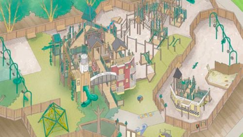 The design for Suwanee PlayTown 2.0 has been released. Volunteers wanted to help build the playground Oct. 9-16. (Courtesy City of Suwanee)