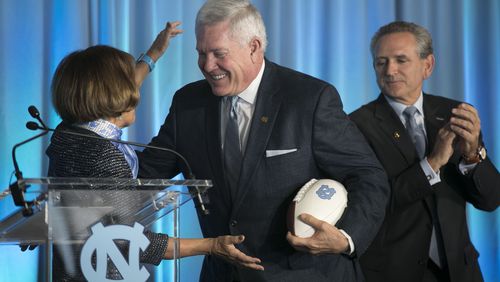 Mack Brown was introduced as North Carolina's football coach on Nov. 27, 2018.