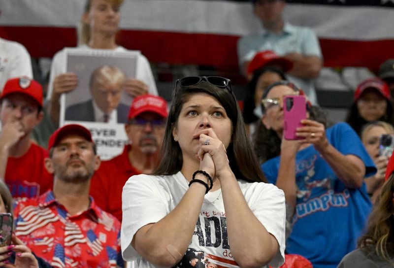 Supporters rallied for former President Donald Trump in Atlanta on Saturday.