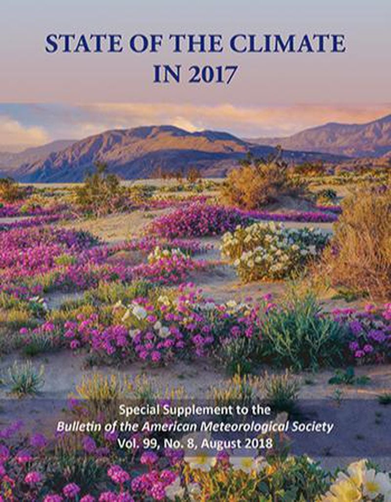 The front cover of the 2017 State of the Climate report.