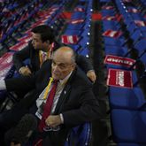 Former New York Mayor Rudy Giuliani is seen on the convention floor before the Republican National Convention Tuesday, July 16, 2024, in Milwaukee. (AP Photo/Jae C. Hong)