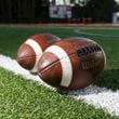 Footballs are shown on the field before the game between Grayson and Parkview at Parkview High School, Friday, November 3, 2023, in Lilburn, Ga. (Jason Getz / Jason.Getz@ajc.com)a