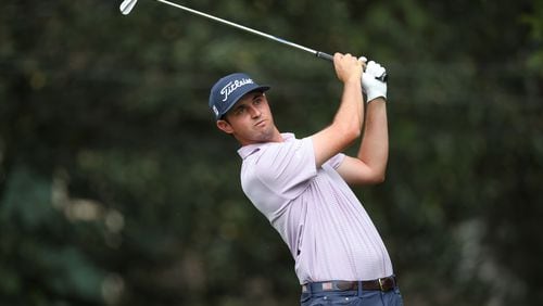 J.T. Poston tees off on the second hole during the first round of the Tour Championship at East Lake Golf Club, Thursday, August 25, 2022, in Atlanta. (Jason Getz / Jason.Getz@ajc.com)