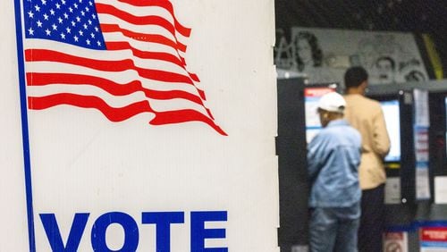 Fulton County voters vote on primary election day at Dad's Garage in Atlanta on May 21, 2024. Ahead of this year's presidential election, metro Atlanta counties rejected over 45,000 voter eligibility challenges. (Arvin Temkar/AJC)