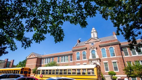 The DeKalb County school board approved an architect to begin working on plans for the $50 million renovation at Druid Hills High, shown here Wednesday, Aug. 31, 2022. (Jenni Girtman for The Atlanta Journal-Constitution)