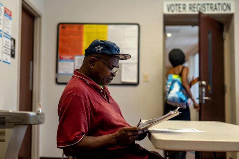 A resident recently updated his address at the Chatham County voter registration office in Savannah.