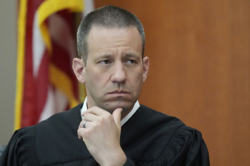 Utah state Judge Richard Mrazik looks on during a hearing for Kouri Richins, a Utah mother of three who wrote a children's book about coping with grief after her husband's death and was later accused of fatally poisoning him, Monday, Aug. 26, 2024, in Park City, Utah. (AP Photo/Rick Bowmer, Pool)