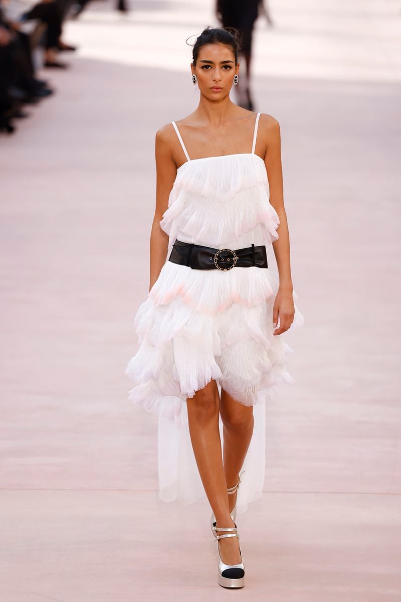 Nora Attal wears a creation as part of the Chanel Spring/Summer 2025 collection presented Tuesday, Oct. 1, 2024, in Paris. (Photo by Vianney Le Caer/Invision/AP)