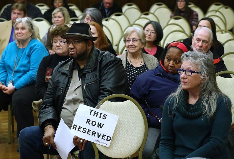 March 5, 2019 Lawrenceville: Local residents attend a MARTA opposition meeting at the Gwinnett historic courthouse as part of organized opposition efforts tied to Gwinnett’s MARTA referendum on Tuesday, March 5, 2019, in Lawrenceville. Curtis Compton/ccompton@ajc.com