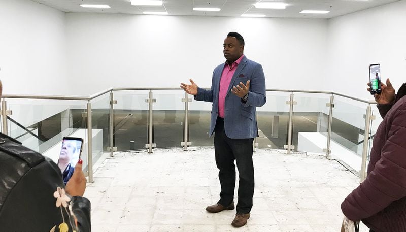 Vaughn Irons, master developer of the Atlanta Sports City complex in Stonecrest, gives a tour of the Tournament Central building on Dec. 15, 2018. The building was formerly a Kohl’s at the Mall at Stonecrest. TIA MITCHELL/TIA.MITCHELL@AJC.COM