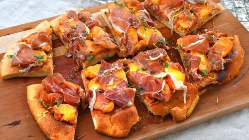 Peach and Prosciutto Flatbread. 
Chris Hunt for The Atlanta Journal-Constitution