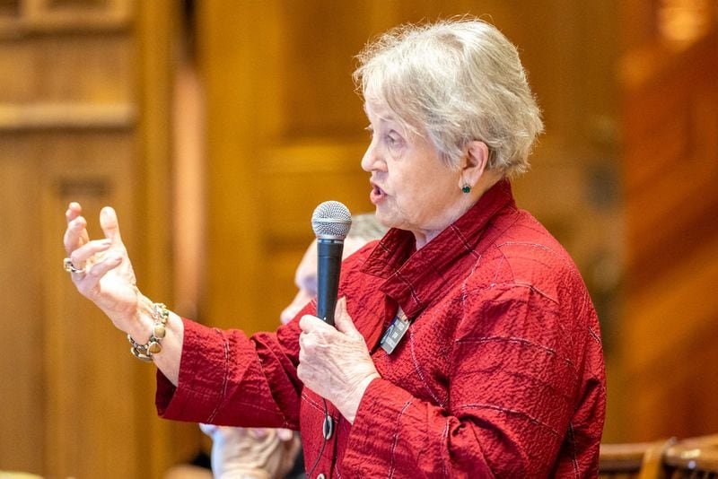 State Sen. Nan Orrock, D-Atlanta, said the low revenue estimates that Republican Gov. Brian Kemp has set, helping to produce massive surpluses in recent years, give him a bigger role in how the state spends that additional money. “He’s all about control, and there is not a lot of evidence of shared power,” said Orrock, a member of the Senate Appropriations Committee. (Arvin Temkar/The Atlanta Journal-Constitution/TNS)