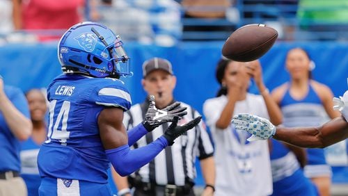 Wide receiver Robert Lewis had seven catches for 115 yards and two touchdowns against North Carolina in 2022.