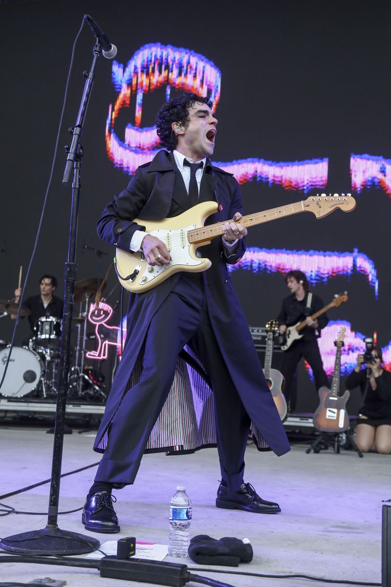 Singer-songwriter Samuel Holden Jaffe, who goes by the stage name Del Water Gap, performs during the All Things Go Music Festival on Saturday, Sept. 28, 2024, at Forest Hills Stadium in Forest Hills, N.Y. (Photo by Andy Kropa/Invision/AP)