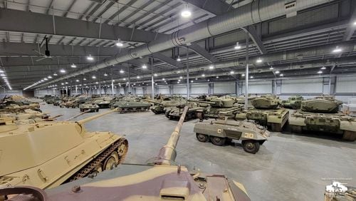 The U.S. Army Armor & Cavalry Collection sports 200 pieces including rows of tanks, a Cobra helicopter, and various other cavalry vehicles spanning over a century. (U.S. Army Armor & Cavalry Collection/Facebook)