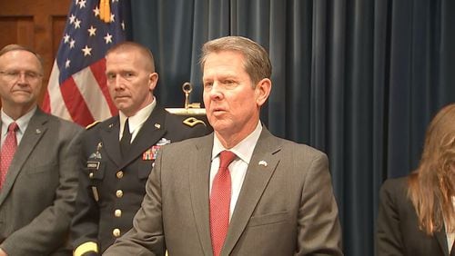 Gov. Brian Kemp confirmed at a late-night news conference Monday that there were two confirmed cases of coronavirus in Fulton County.