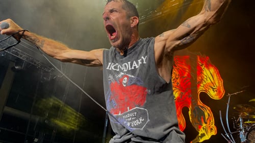 Lamb of God's Randy Blythe in concert this summer at at Ameris Bank Amphitheatre, sharing a bill with Atlanta's Mastodon.